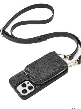 ZVE Crossbody Wallet Phone Case iPhone 13 Pro Black NIB, RFID